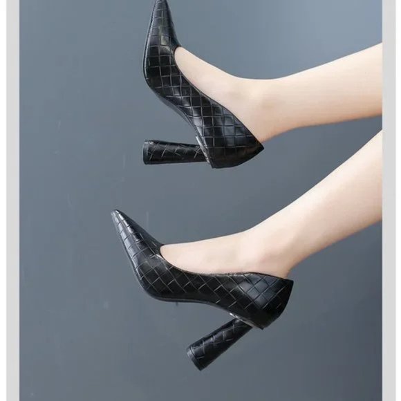 Women's Elegant round heel new pointed toe pumps - Picture 5 of 6